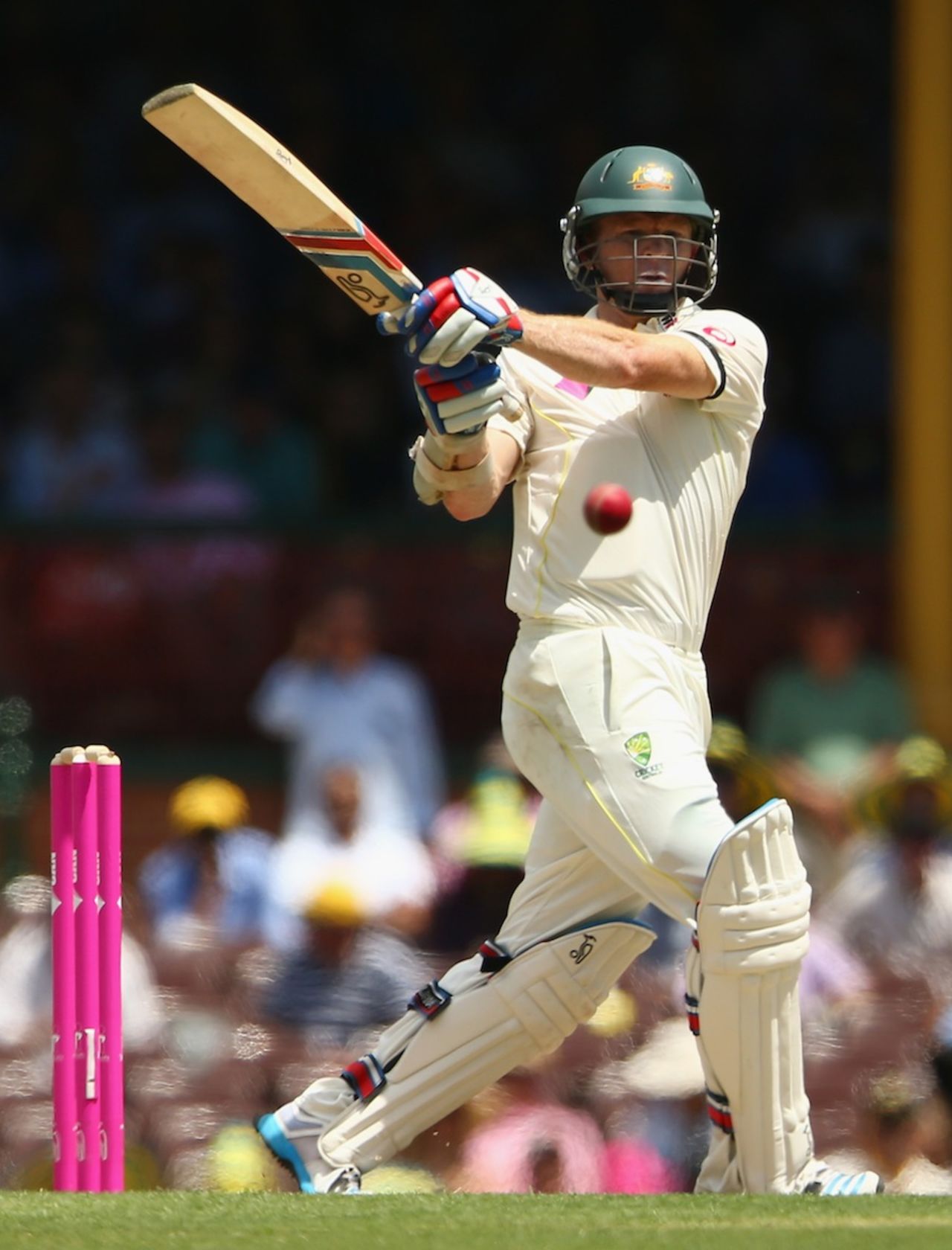 Chris Rogers pulls on the first morning, Australia v India, 4th Test, Sydney, 1st day, January 6, 2015