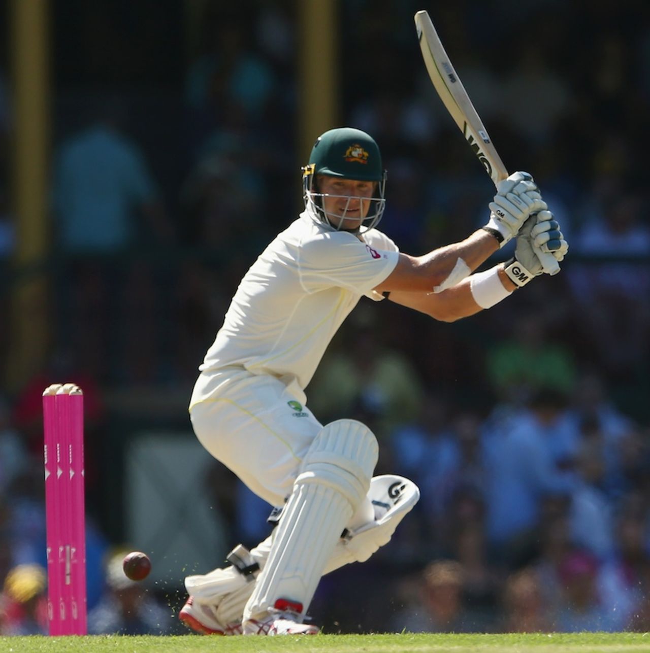 Shane Watson cuts towards point, Australia v India, 4th Test, Sydney, 1st day, January 6, 2015