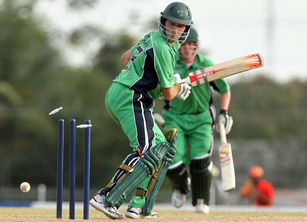 Kyle McCallan was bowled for a duck, Ireland v Zimbabwe, World Cup, Group D, Jamaica, March 15, 2007