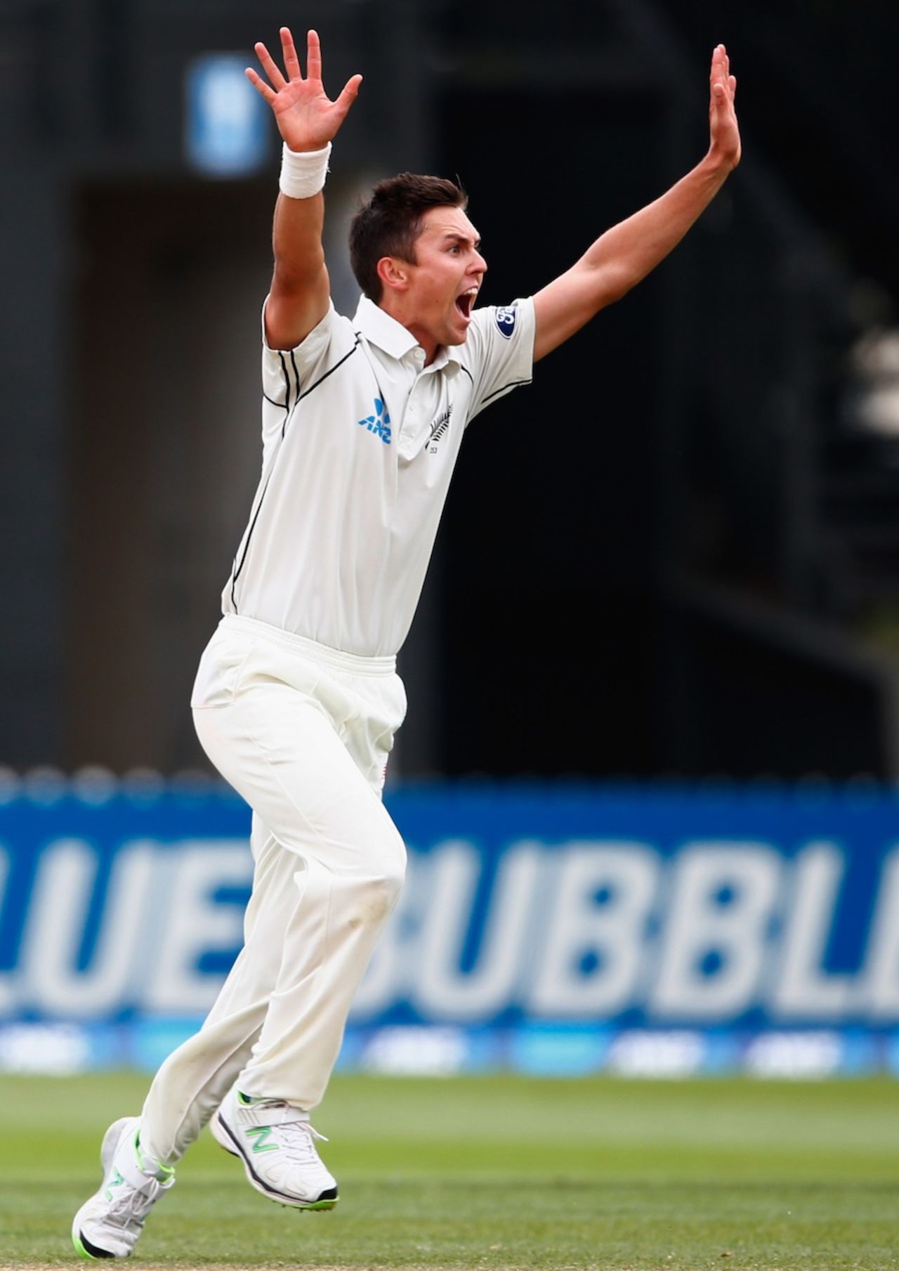 Trent Boult appeals on the final morning, New Zealand v Sri Lanka, 2nd Test, Wellington, 5th day, January 7, 2015