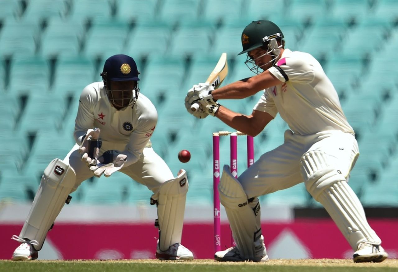Joe Burns goes back to cut, Australia v India, 4th Test, Sydney, 2nd day, January 7, 2015