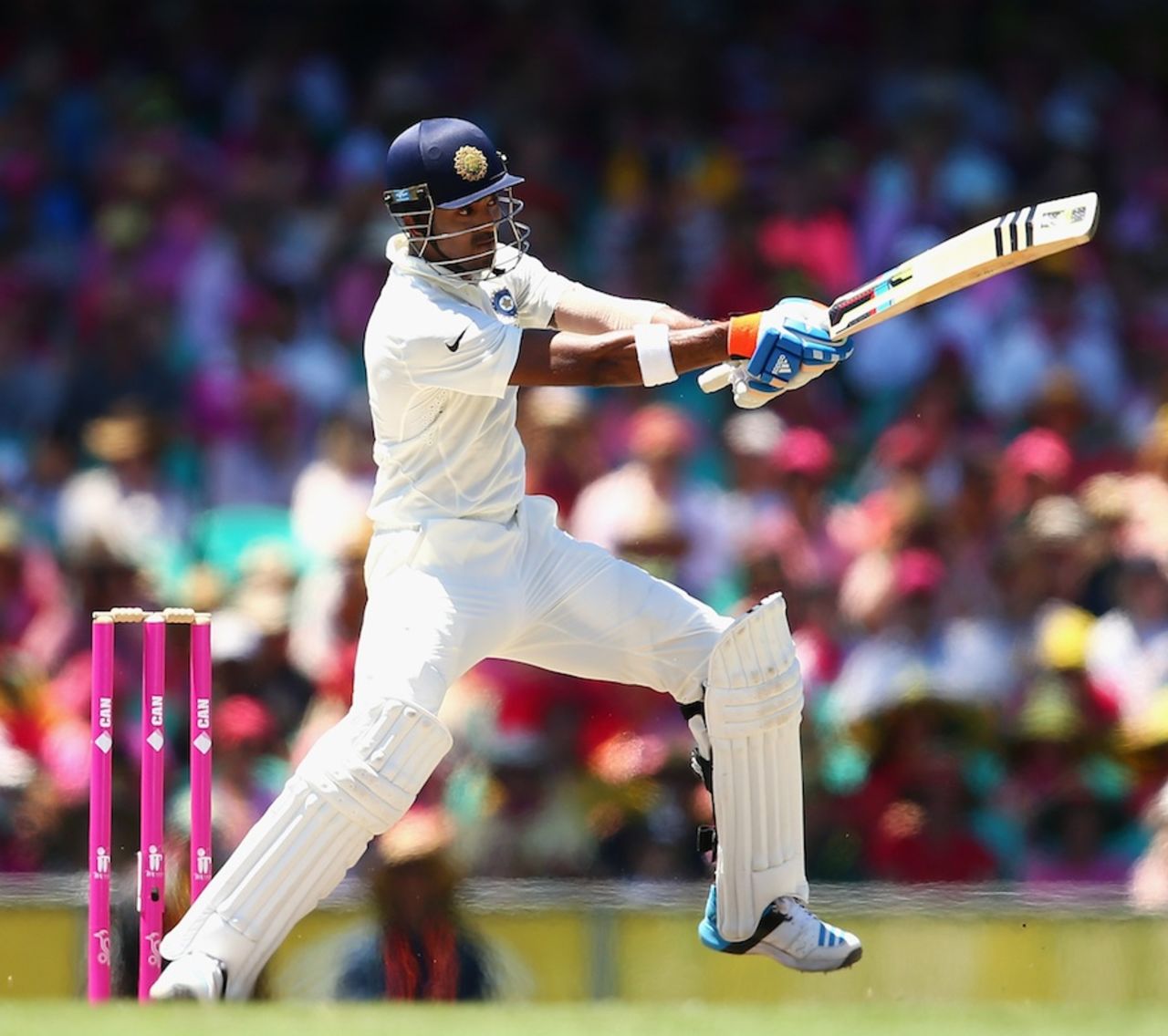 KL Rahul pulls at the SCG, Australia v India, 4th Test, Sydney, 3rd day, January 8, 2015
