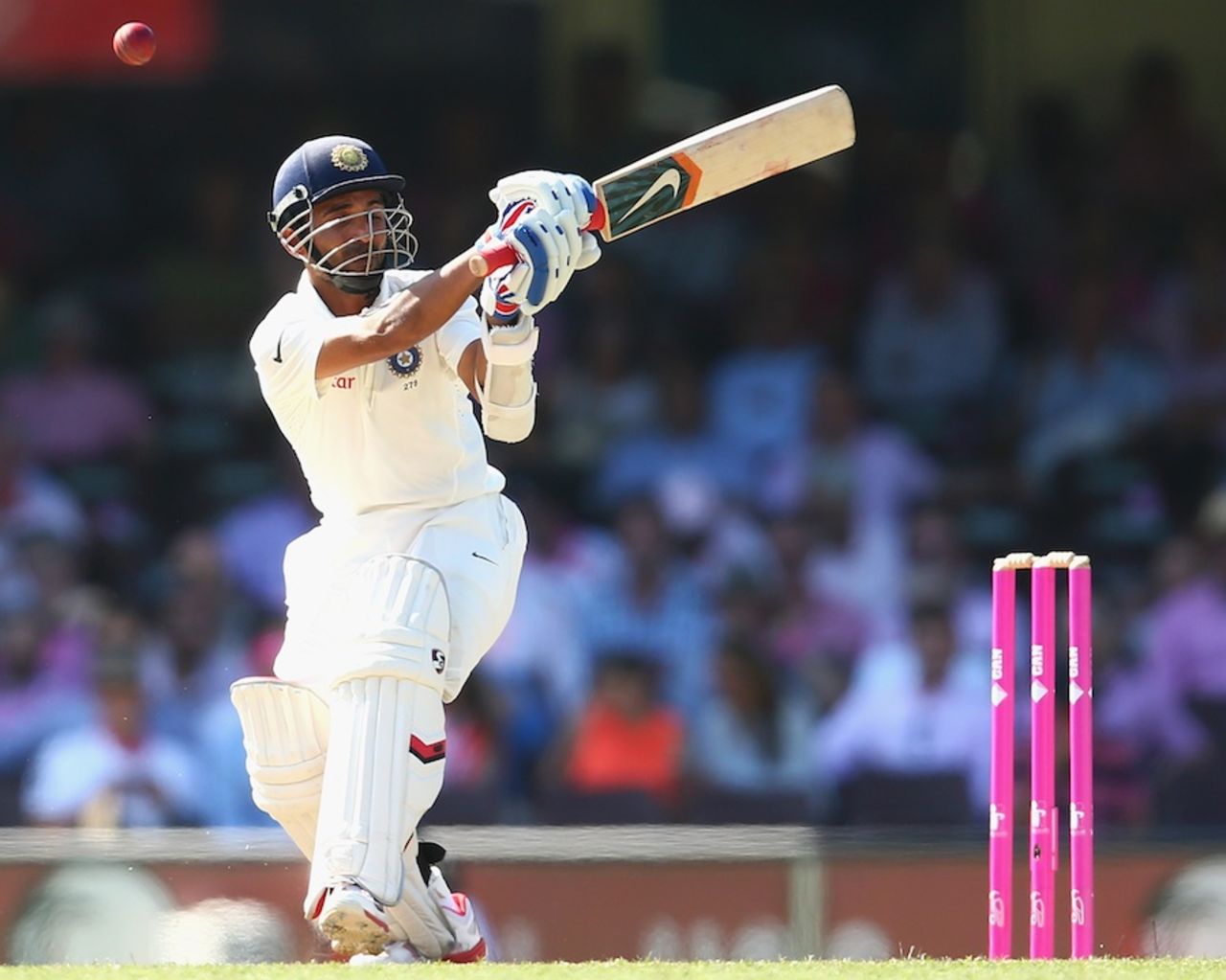Ajinkya Rahane was lbw after missing a pull, Australia v India, 4th Test, Sydney, 3rd day, January 8, 2015