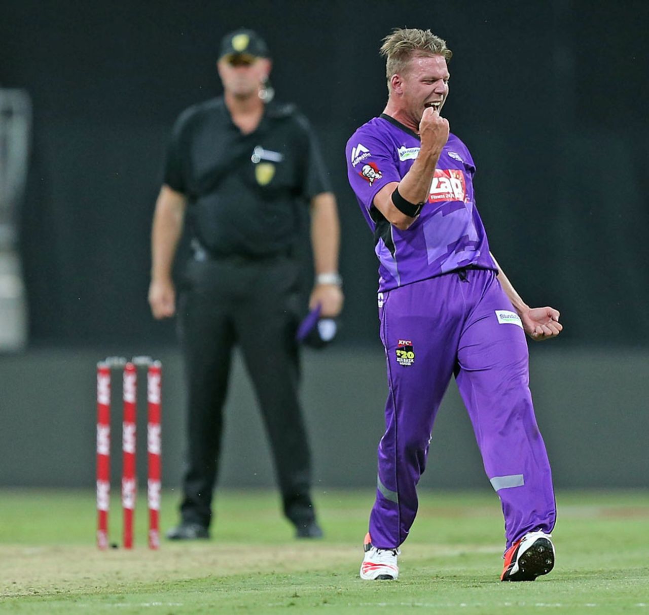 Jake Reed finished with 4 for 11 in his third T20 game, Sydney Thunder v Hobart Hurricanes, Big Bash League 2014-15, Sydney, January 9, 2015
