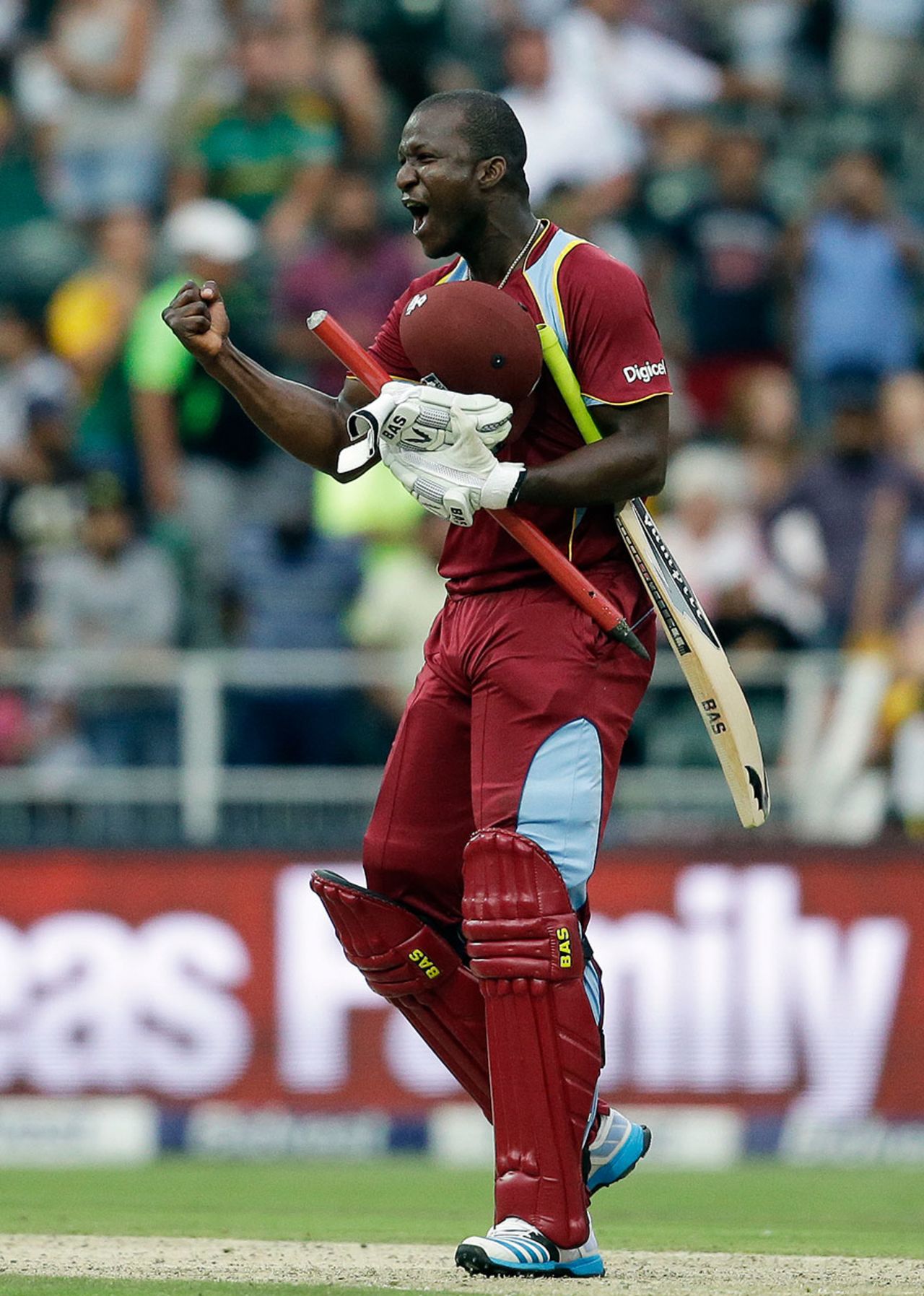Darren Sammy finished the chase off in style, South Africa v West Indies, 2nd T20, Johannesburg, January 11, 2015
