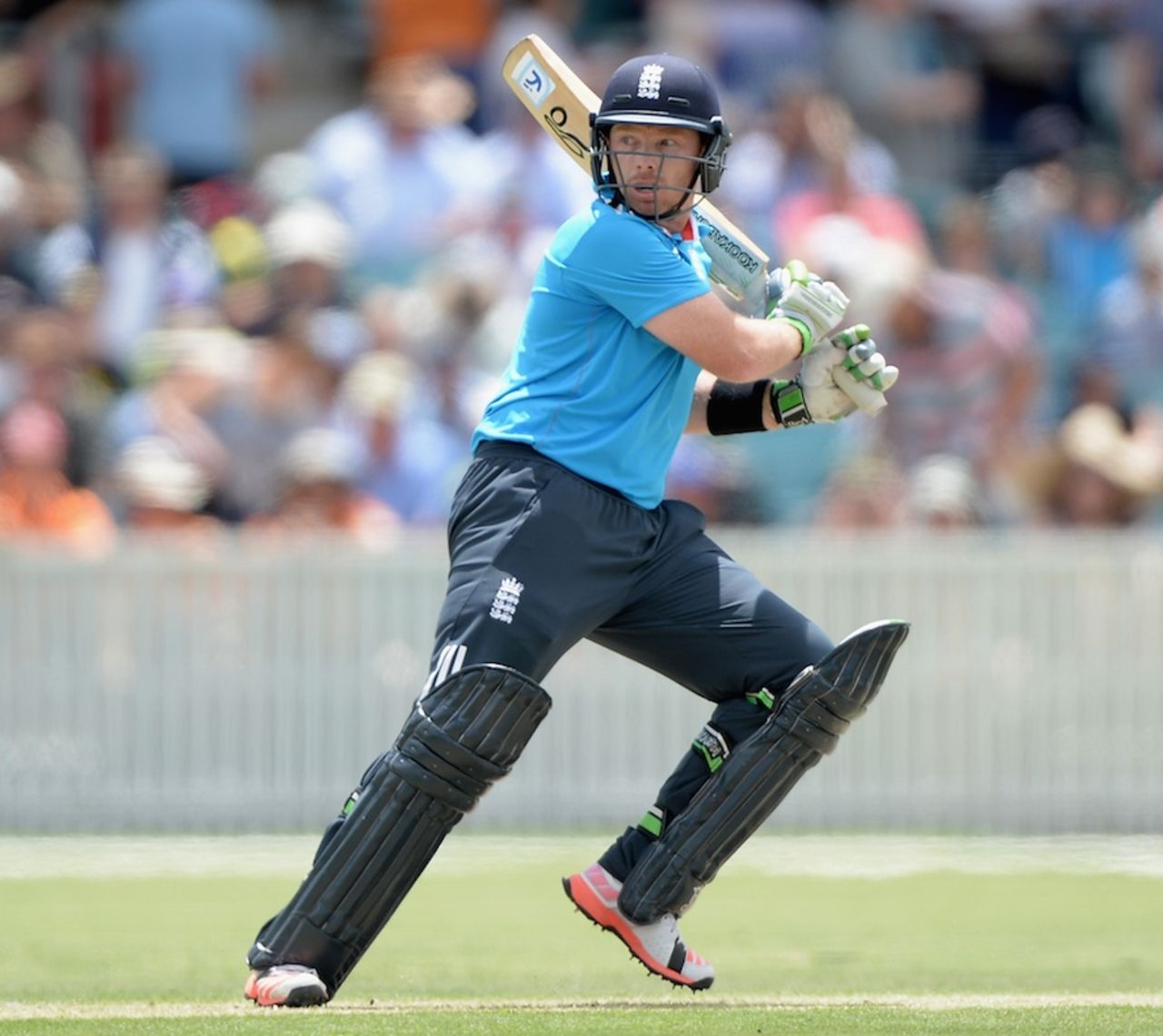 Ian Bell cuts during his hundred, England XI v Prime Minister's XI, Canberra, January 14, 2015
