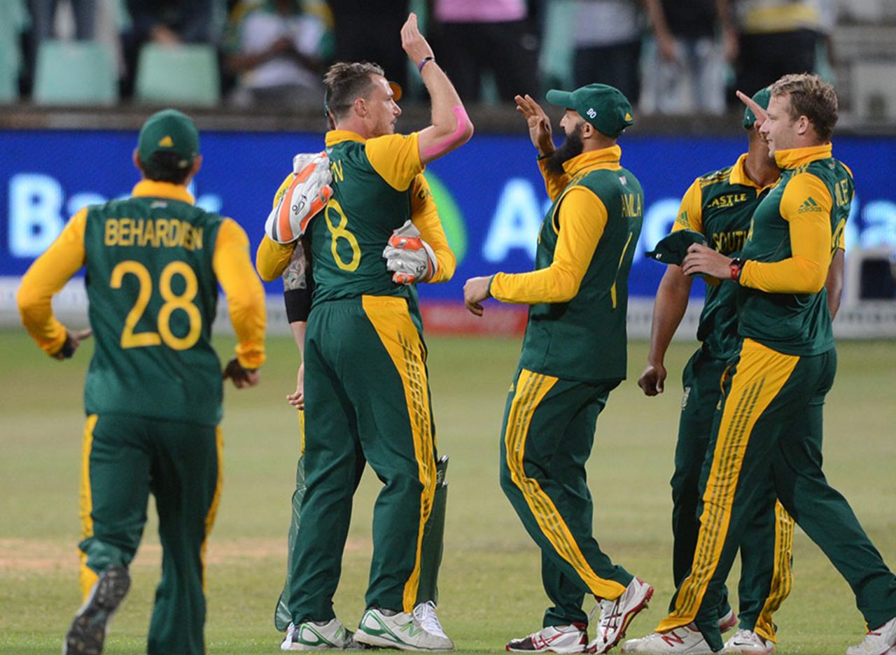 Dale Steyn picked up the big wicket of Chris Gayle, South Africa v West Indies, 1st ODI, Durban, January 16, 2015