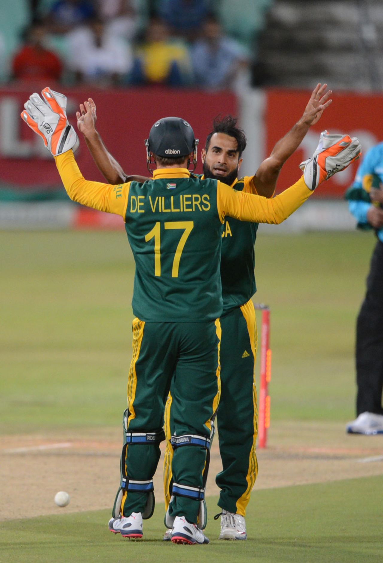 AB de Villiers picked up a stumping and four catches, South Africa v West Indies, 1st ODI, Durban, January 16, 2015