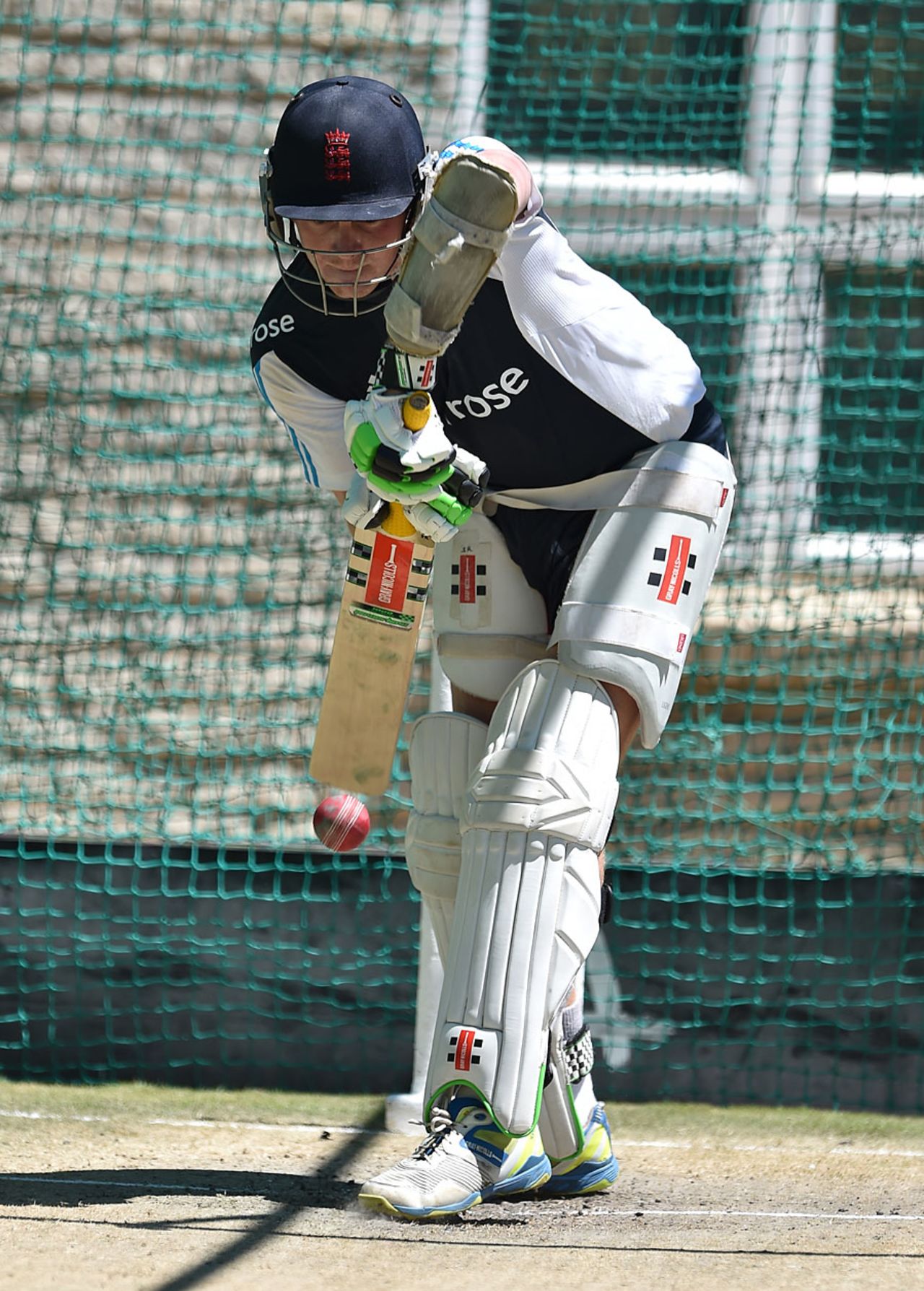Sam Robson works in the nets, Bloemfontein, January 17, 2015