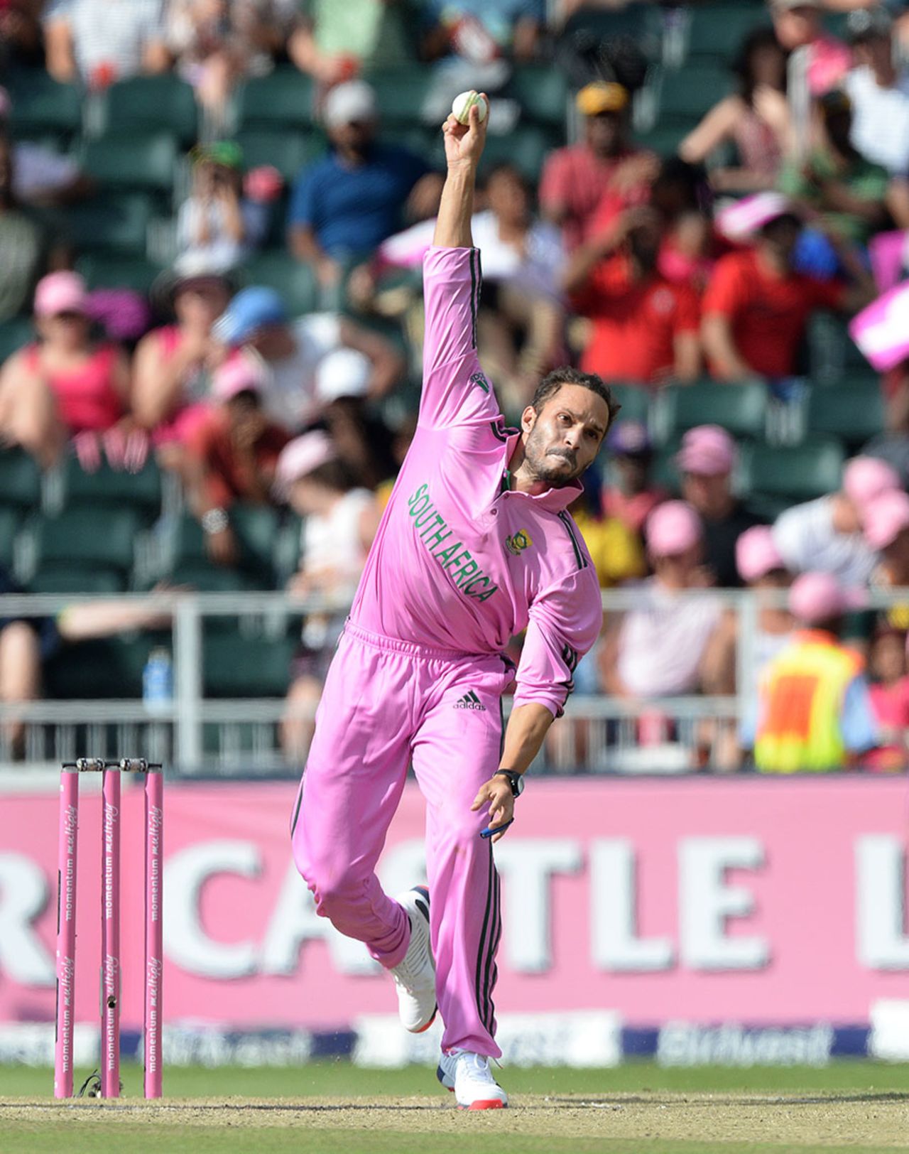 Farhaan Behardien picked up the wicket of Dwyane Smith, South Africa v West Indies, 2nd ODI, Johannesburg, January 18, 2015
