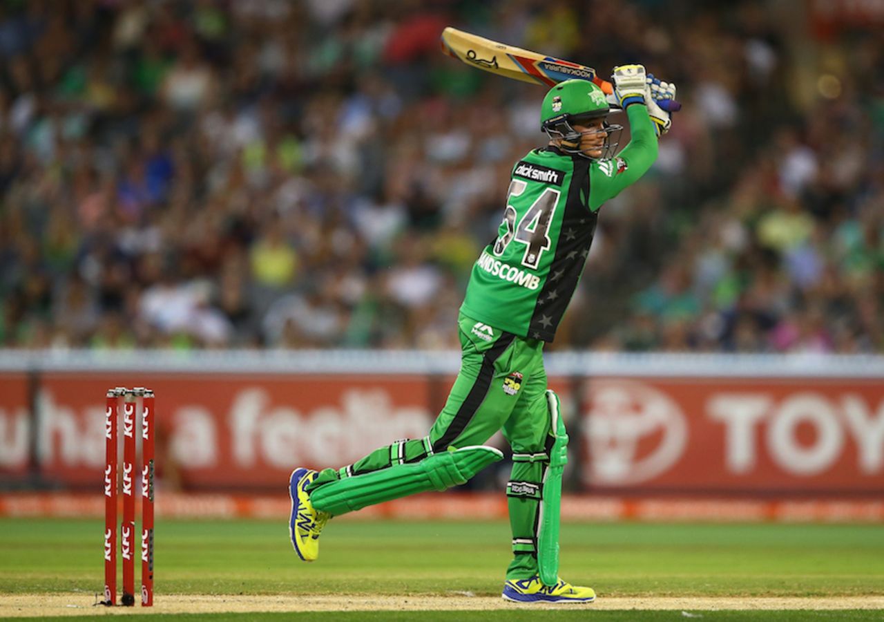 Peter Handscomb brought up his hundred with a six, Melbourne Stars v Perth Scorchers, Big Bash League 2014-15, Melbourne, January 21, 2015