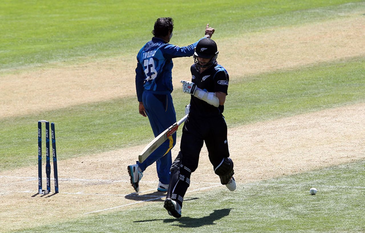 Kane Williamson was run out three short of a century, New Zealand v Sri Lanka, 6th ODI, Dunedin, January 25, 2015