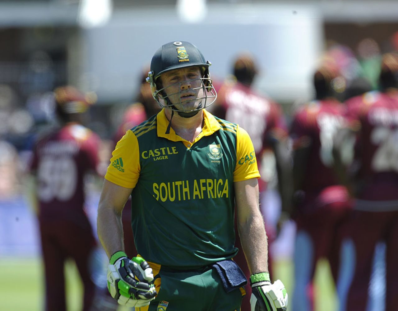 AB de Villiers was caught behind for 19, South Africa v West Indies, 4th ODI, Port Elizabeth, January 25, 2015