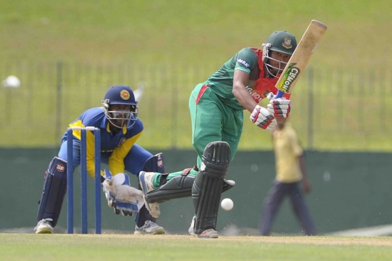 Nazmul Hossain Shanto top-scored with 92, Sri Lanka Under-19 v Bangladesh Under-19, 5th Youth ODI, Colombo, January 25, 2015
