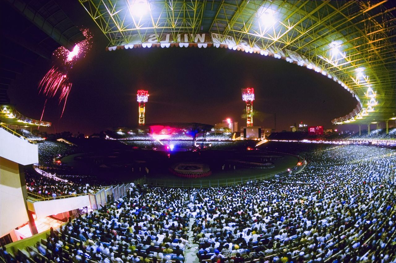 A view of the stadium during the opening ceremony of the 1996 World Cup, Eden Gardens, Kolkata, February 1996