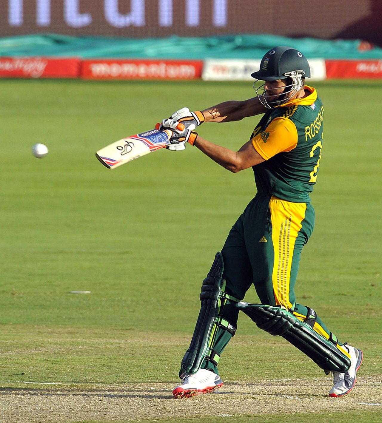 Rilee Rossouw cracks away a pull, South Africa v West Indies, 5th ODI, Centurion, January 28, 2015