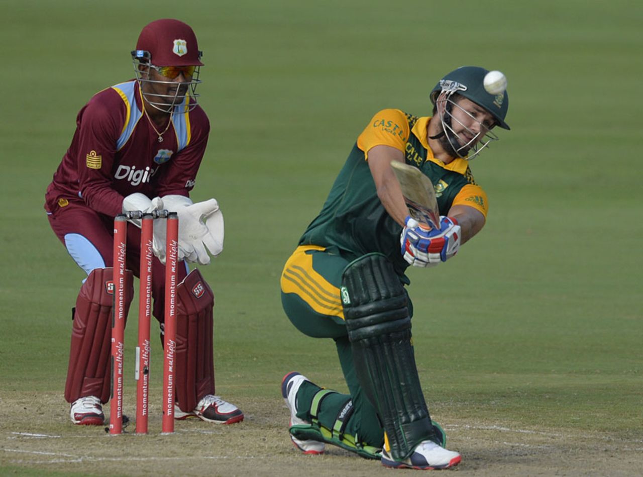 Rilee Rossouw slog sweeps, South Africa v West Indies, 5th ODI, Centurion, January 28, 2015