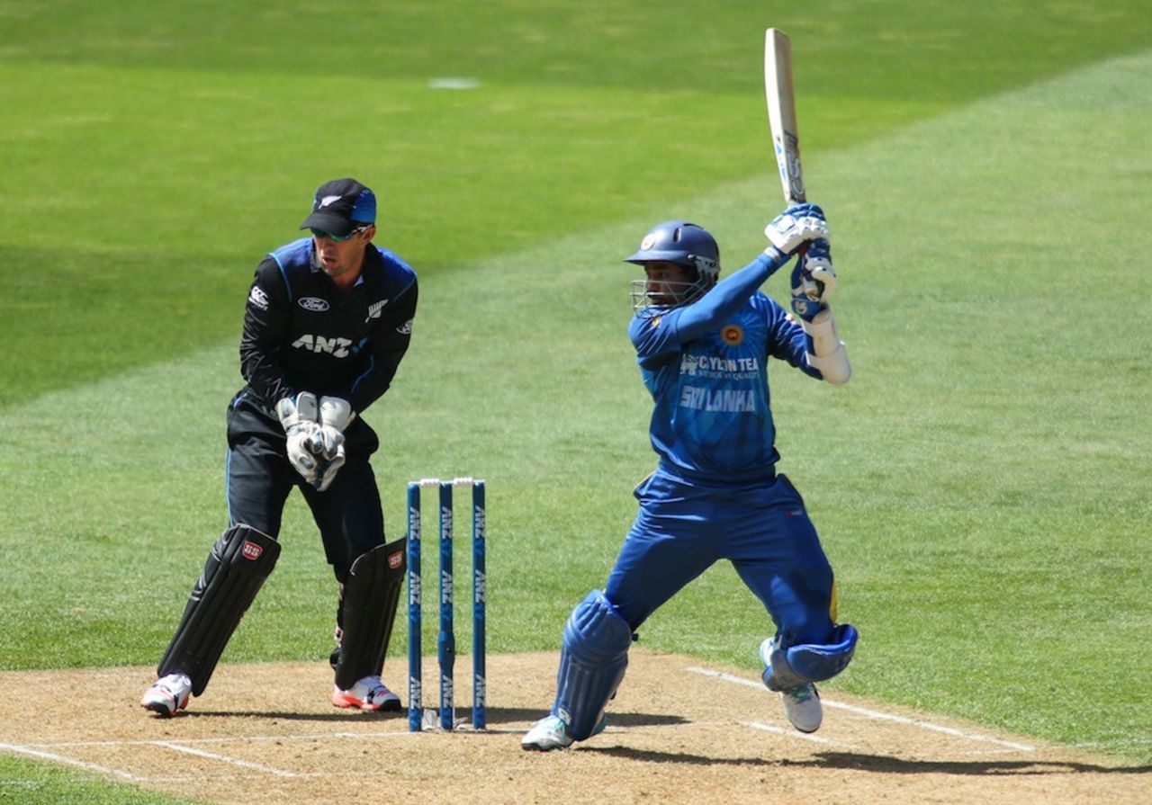 Tillakaratne Dilshan plays the cut, New Zealand v Sri Lanka, 7th ODI, Wellington, January 29, 2015