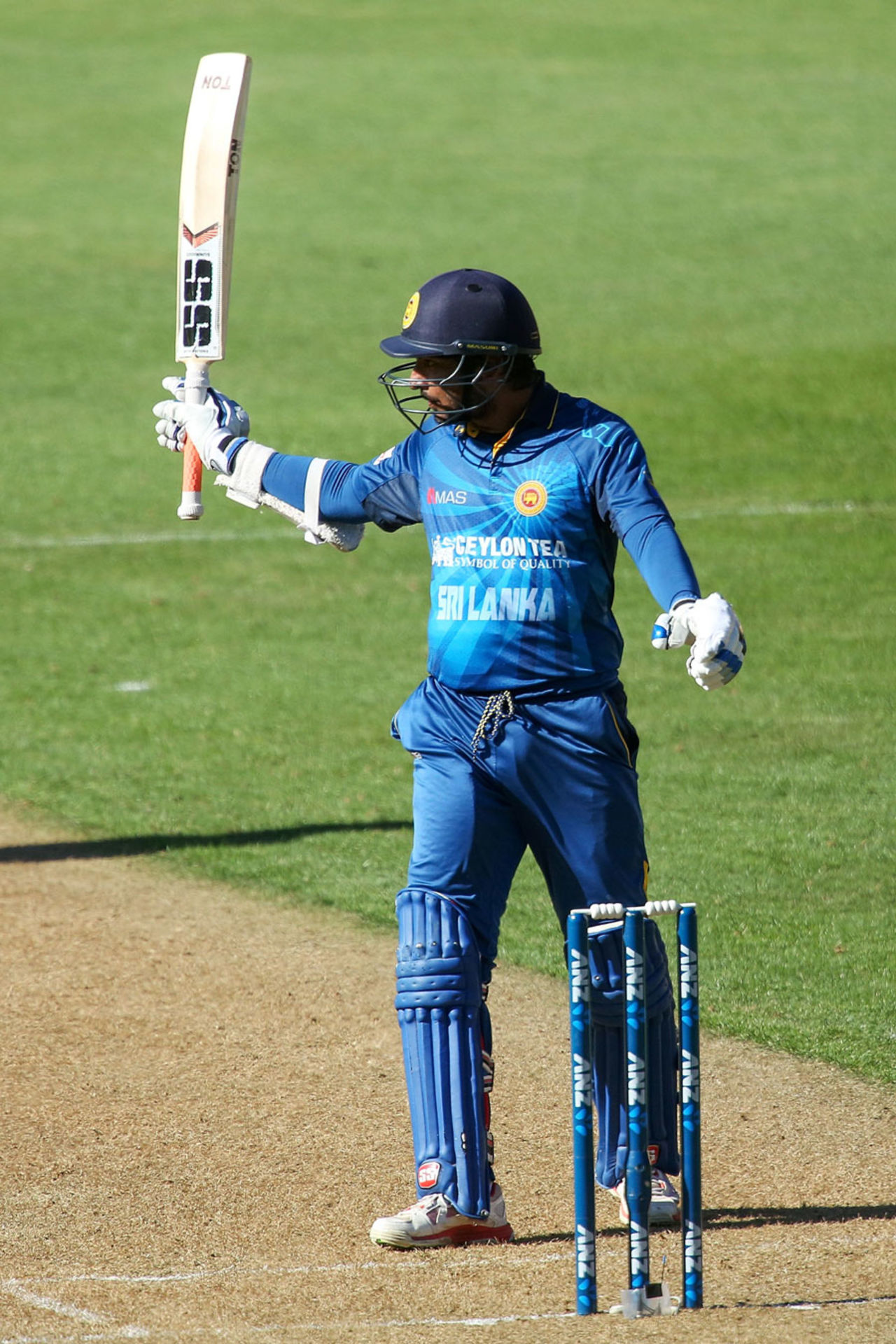 Kumar Sangakkara raises a 21st ODI hundred, New Zealand v Sri Lanka, 7th ODI, Wellington, January 29, 2015