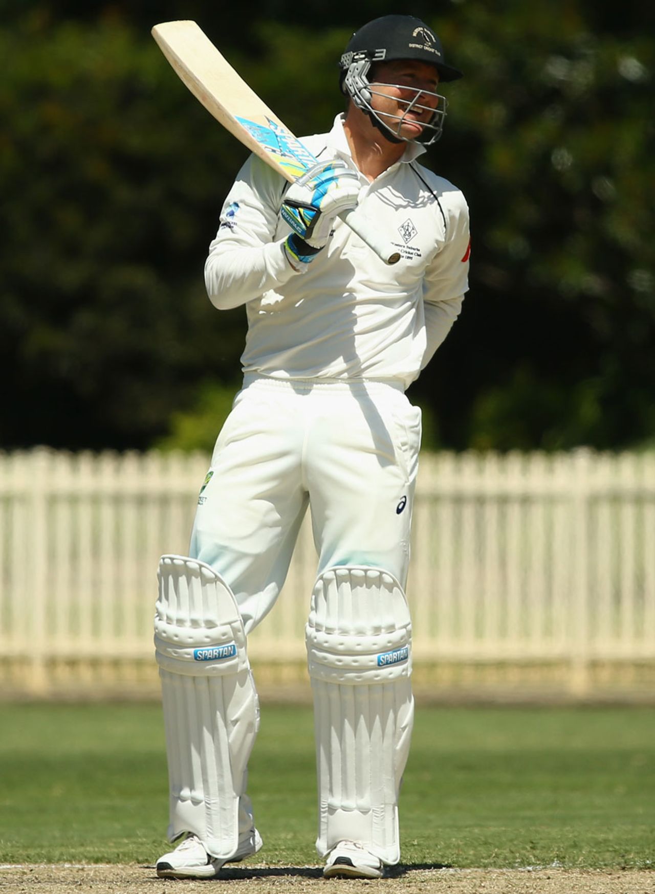 A happy Michael Clarke bats for his club Western Suburbs, Sydney, January 31, 2015