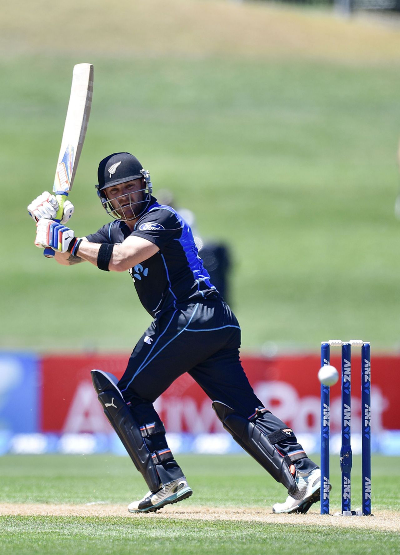 Brendon McCullum flicks one off his pads, New Zealand v Pakistan, 2nd ODI, Napier, February 3, 2015
