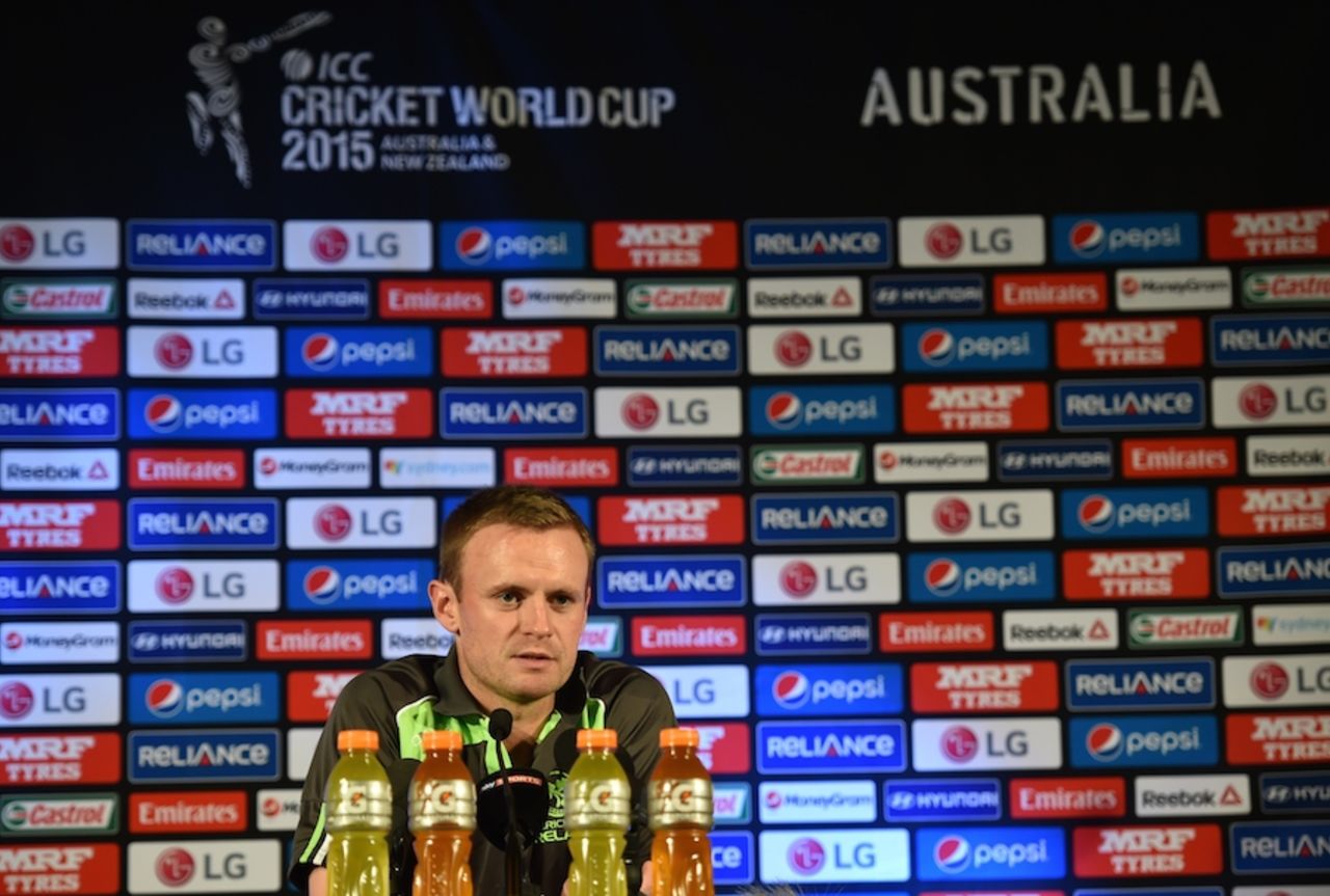 William Porterfield answers some questions in a press conference, World Cup 2015, Sydney, February 8, 2015