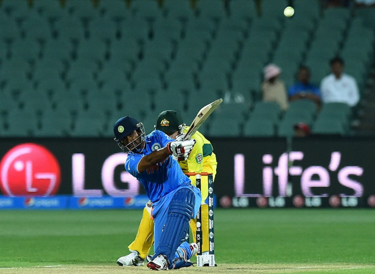Ambati Rayudu slog sweeps, Australia v India, World Cup warm-ups, Adelaide, February 8, 2015