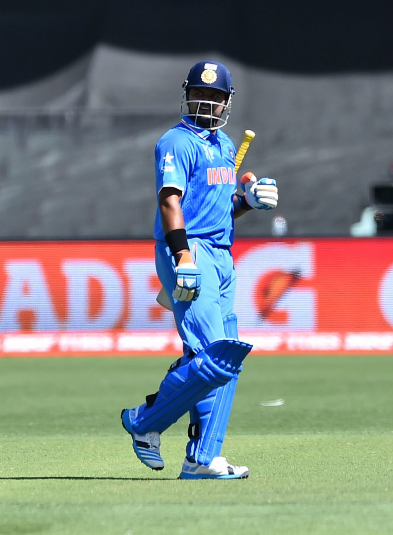 Suresh Raina was run out after making 75, Afghanistan v India, World Cup warm-ups, Adelaide, February 10, 2015