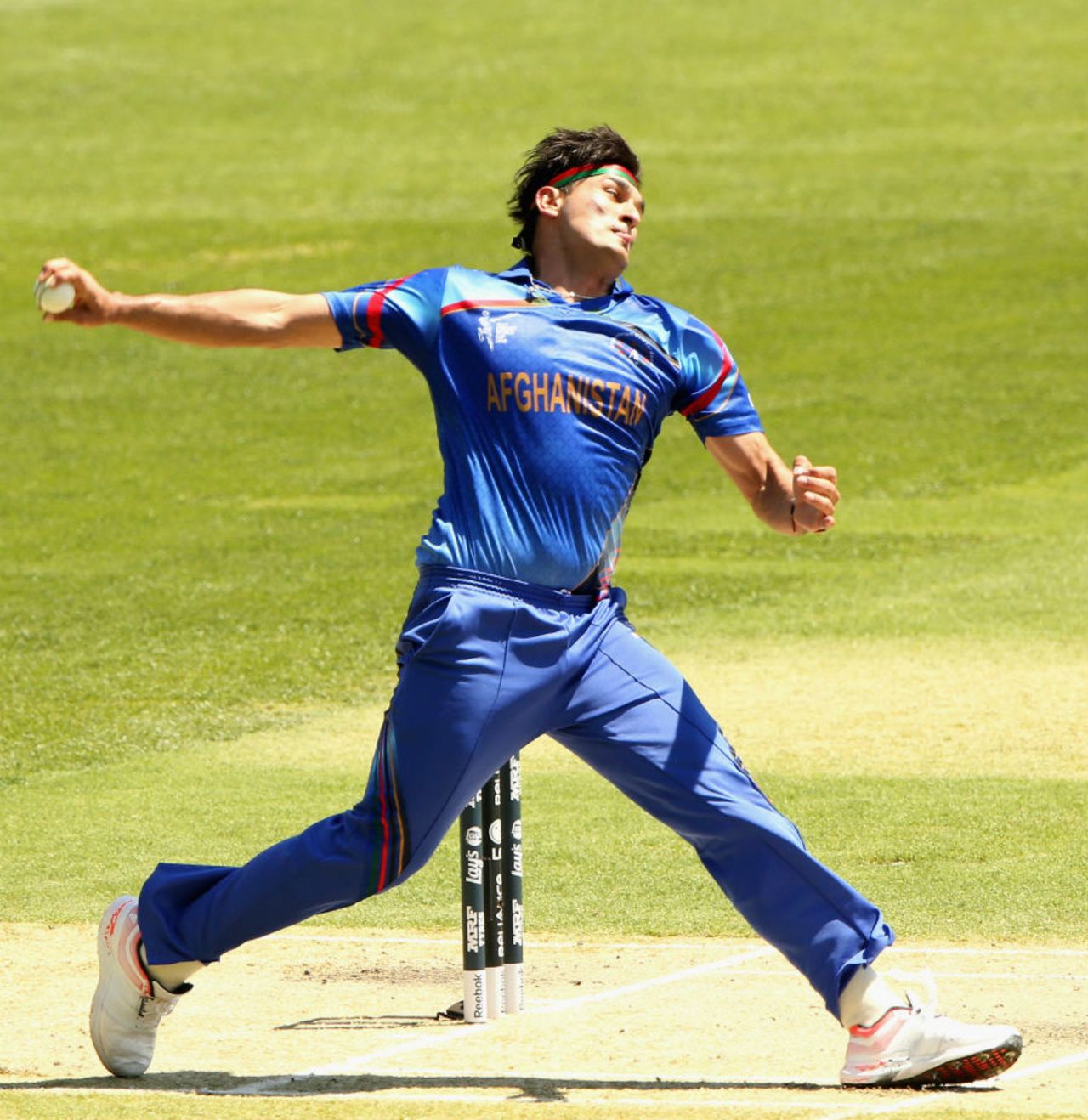 Hamid Hassan worked up good pace and got the wicket of Shikhar Dhawan, Afghanistan v India, World Cup warm-ups, Adelaide, February 10, 2015