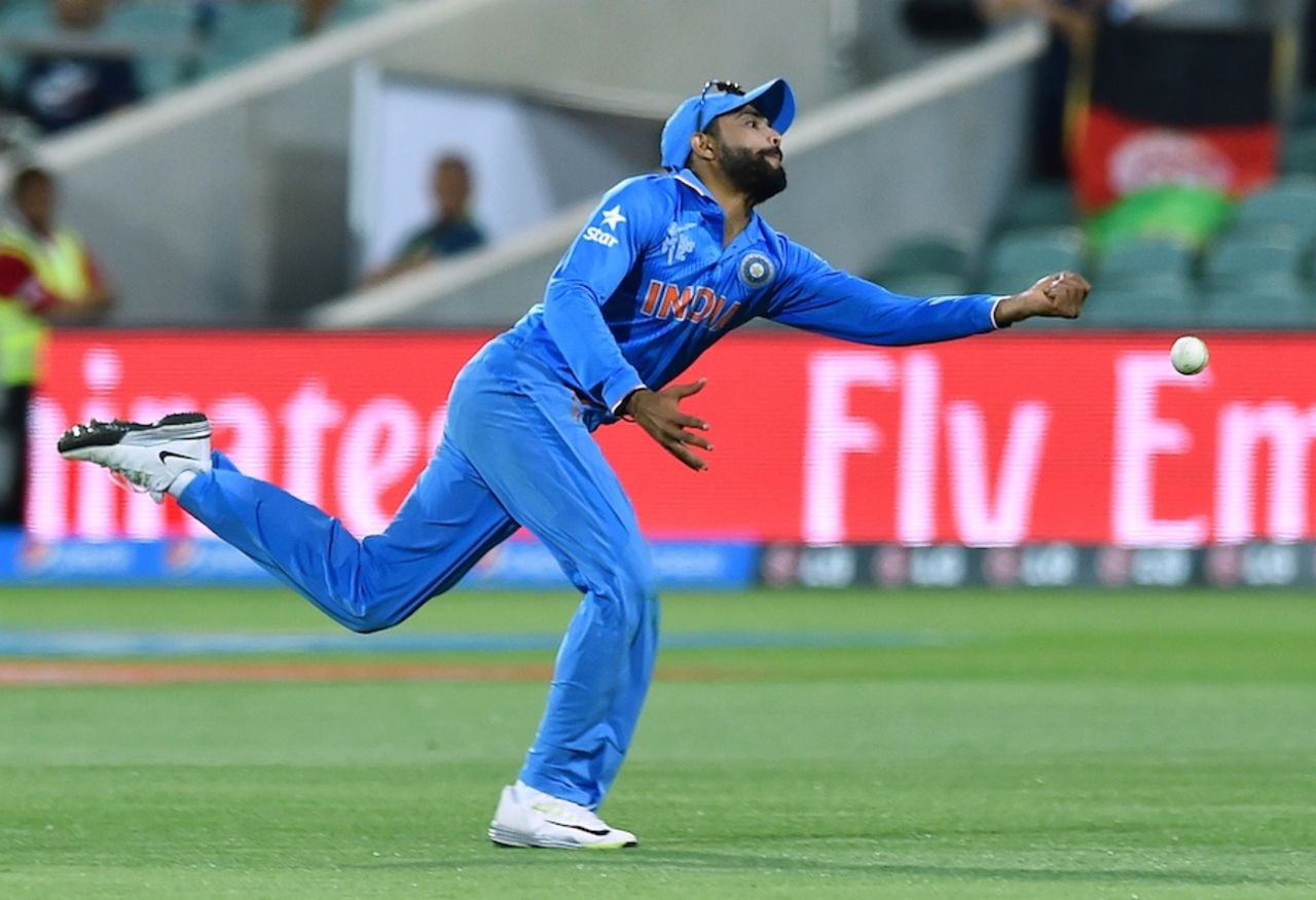Ravindra Jadeja drops a tough catch, Afghanistan v India, World Cup warm-ups, Adelaide, February 10, 2015