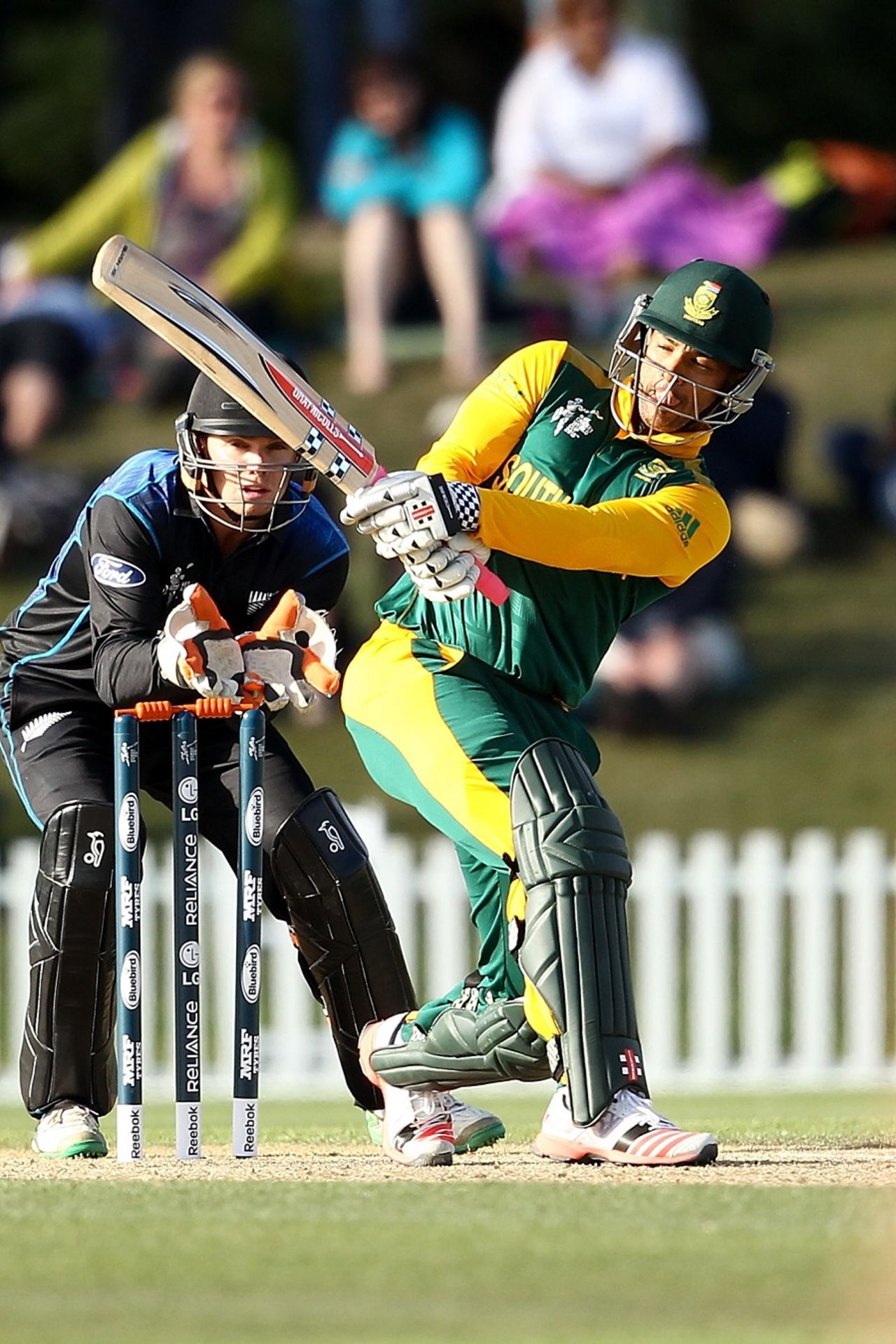 JP Duminy was the top-scorer with 80, New Zealand v South Africa, World Cup warm-up match, Christchurch, February 11, 2015