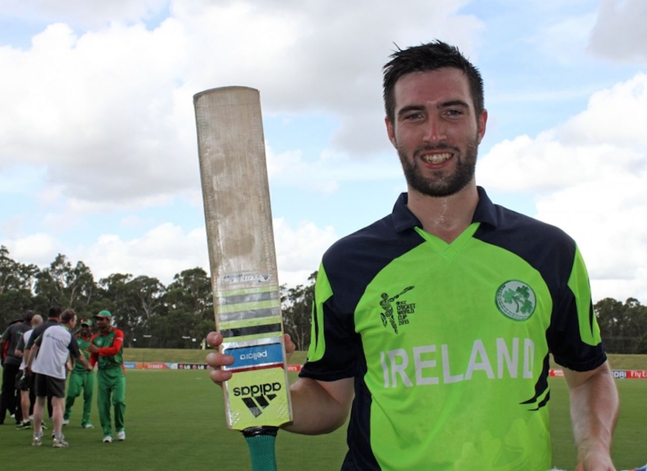 Andy Balbirnie is all smiles after steering Ireland home, Bangladesh v Ireland, World Cup 2015 warm-ups, Sydney, February 12, 2015