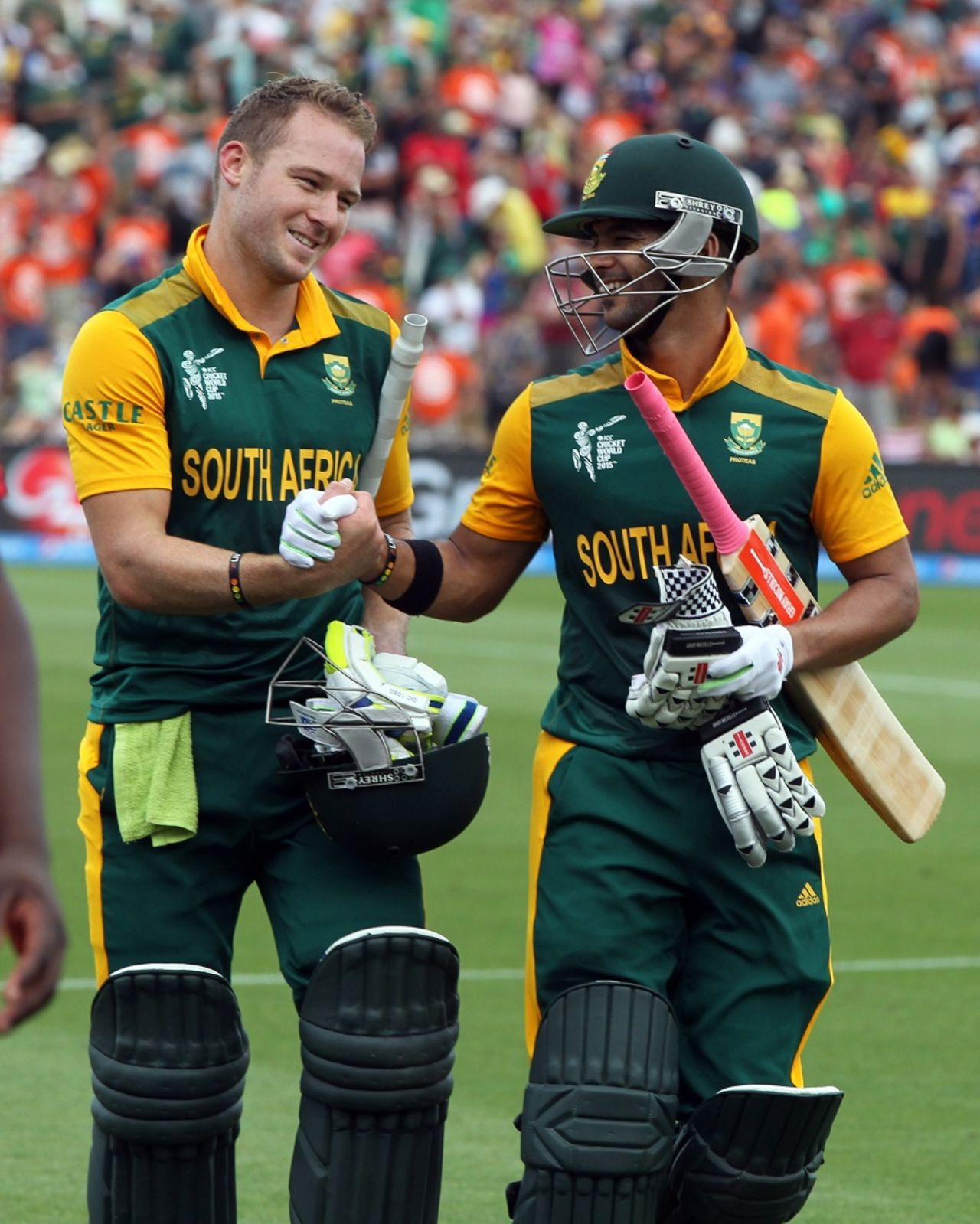 David Miller and JP Duminy starred in a world record fifth-wicket partnership of 256 off 178, South Africa v Zimbabwe, World Cup 2015, Group B, Hamilton, February 15, 2015