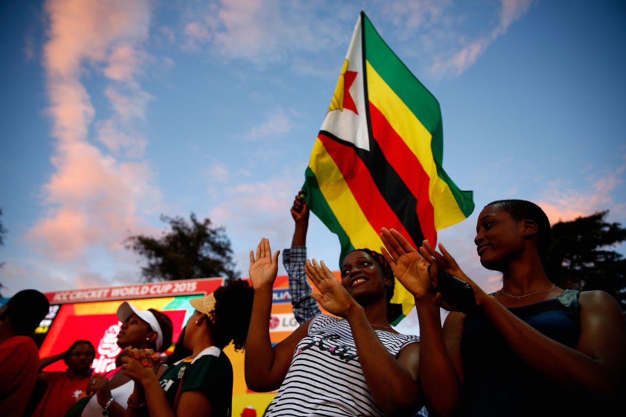 The Zimbabwe supporters had plenty to cheer about, South Africa v Zimbabwe, World Cup 2015, Group B, Hamilton, February 15, 2015