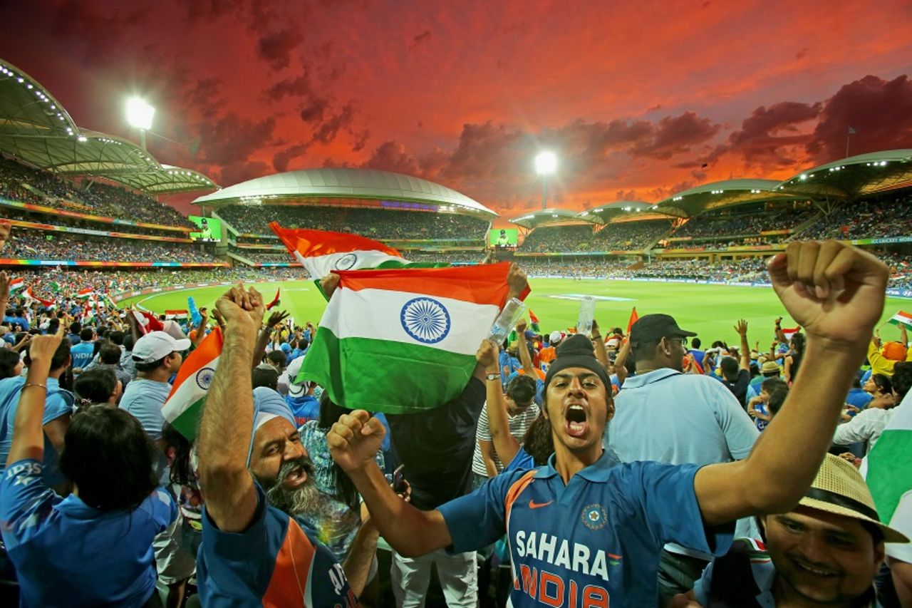 Indian fans enjoy themselves at the Adelaide Oval, India v Pakistan, World Cup 2015, Group B, Adelaide, February 15, 2015