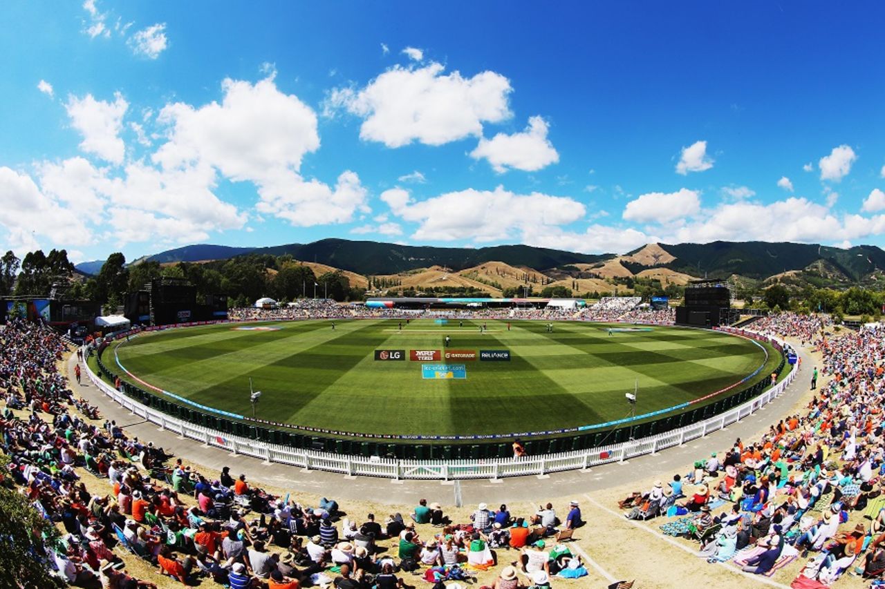 The Saxton Oval provided a picturesque setting to the contest, Ireland v West Indies, World Cup 2015, Group B, Nelson, February 16, 2015