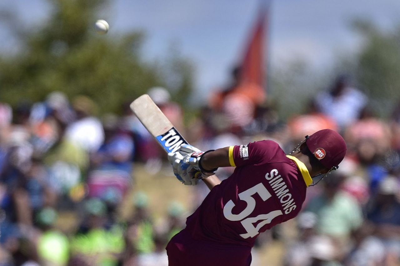 Lendl Simmons smashes it to the leg side, Ireland v West Indies, World Cup 2015, Group B, Nelson, February 16, 2015