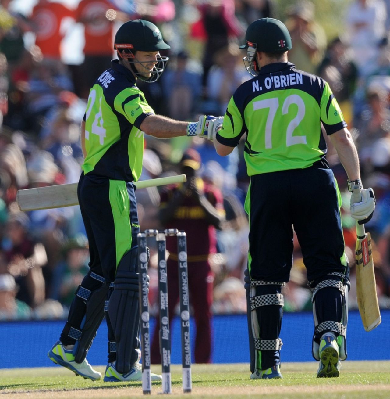 Ed Joyce and Niall O'Brien put on 96 runs for the third wicket, Ireland v West Indies, World Cup 2015, Group B, Nelson, February 16, 2015