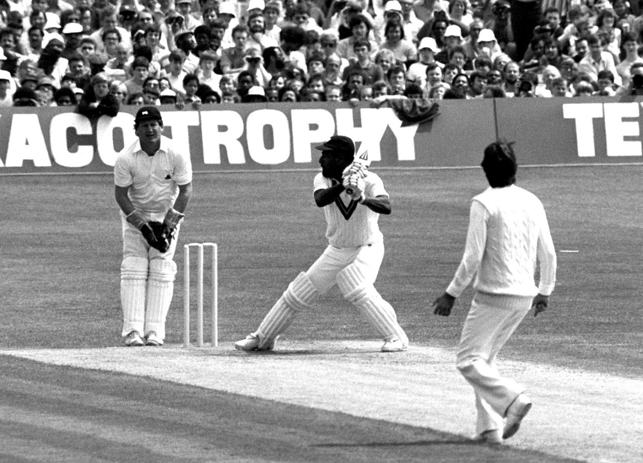 Viv Richards cuts on his way to a record 189, England v West Indies, 1st ODI, Old Trafford, May 31, 1984