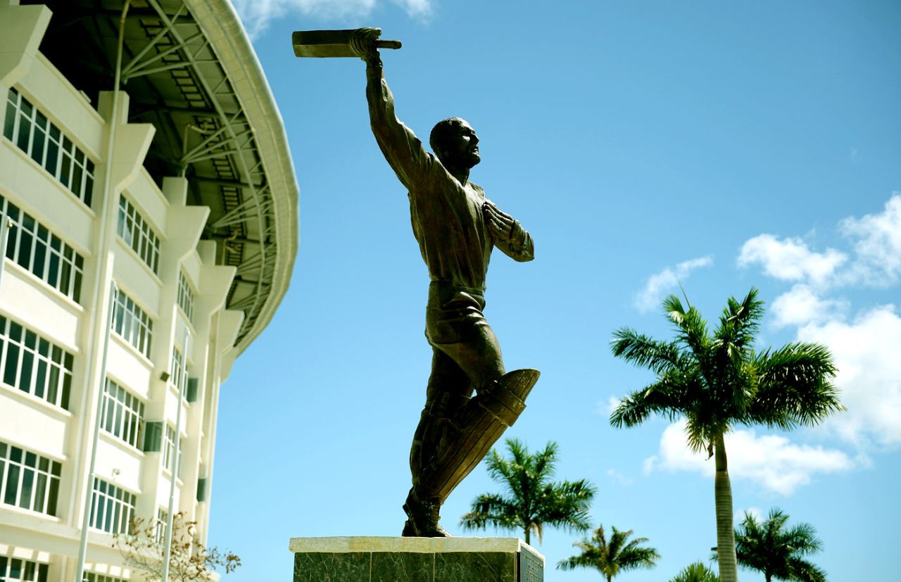 A statue of Viv Richards outside the Sir Vivian Richards Stadium in Antigua, March 4, 2014