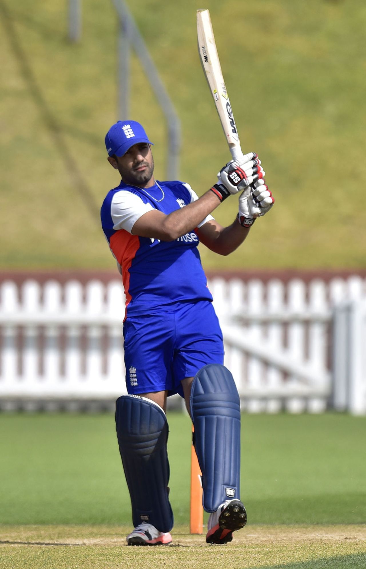 Ravi Bopara bats at England practice, Wellington, February 19, 2015