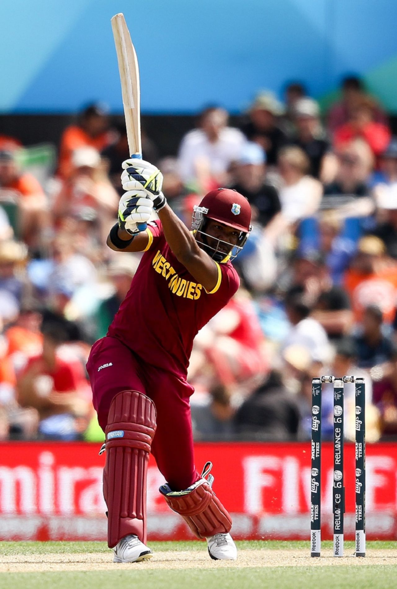 Darren Bravo drives through the covers, Pakistan v West Indies, World Cup 2015, Group B, Christchurch, February 21, 2015