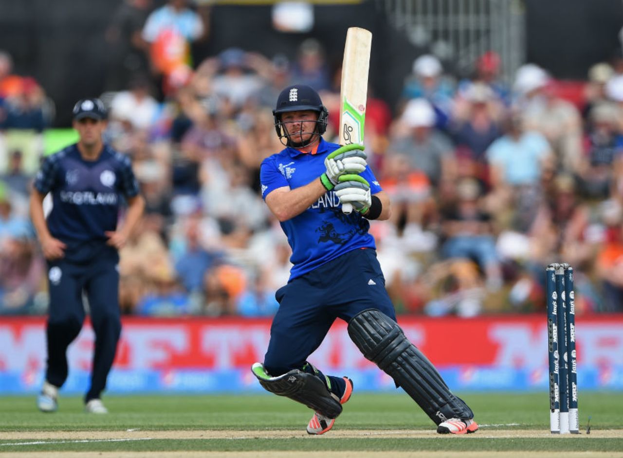 Ian Bell made a tentative start to his innings, England v Scotland, World Cup 2015, Group A, Christchurch, February 23, 2015