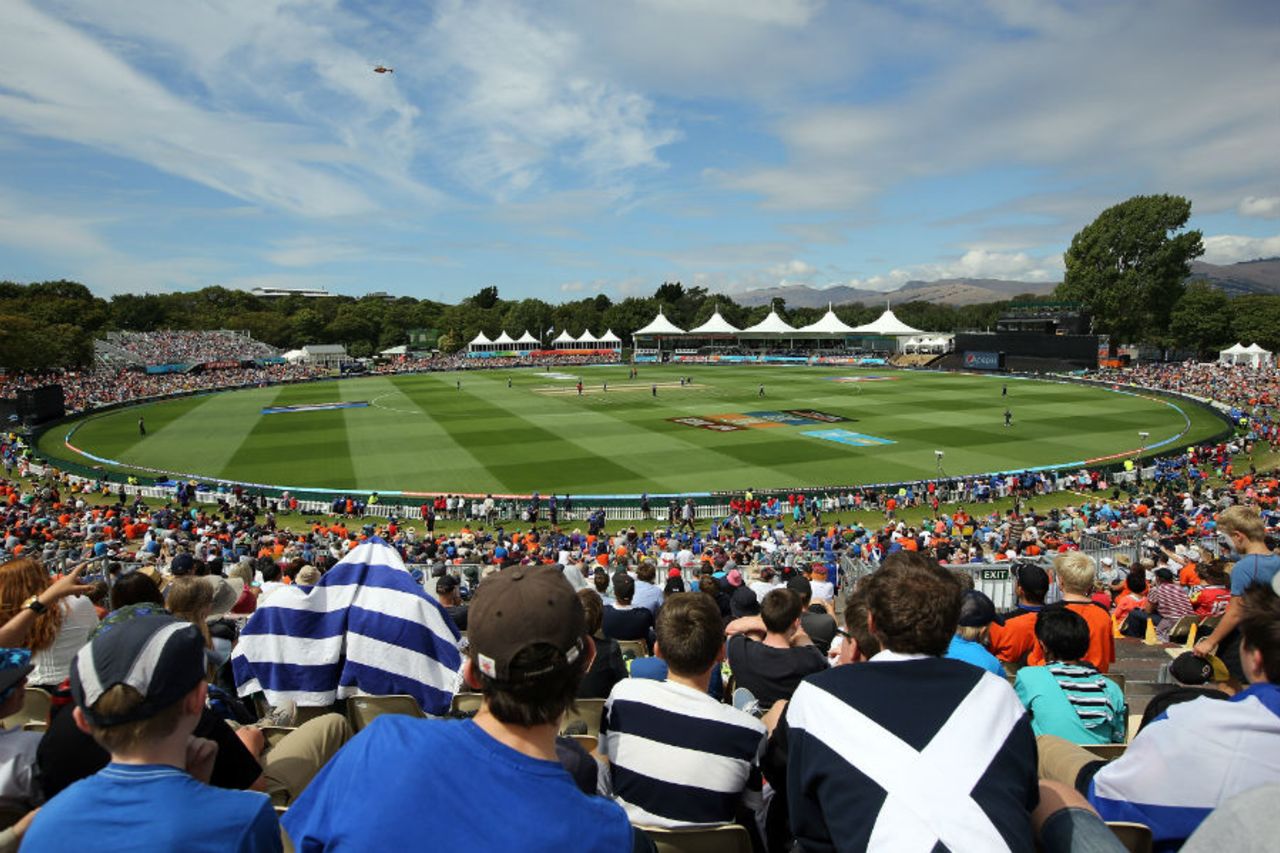 The Hagley Oval drew a big crowd , England v Scotland, World Cup 2015, Group A, Christchurch, February 23, 2015