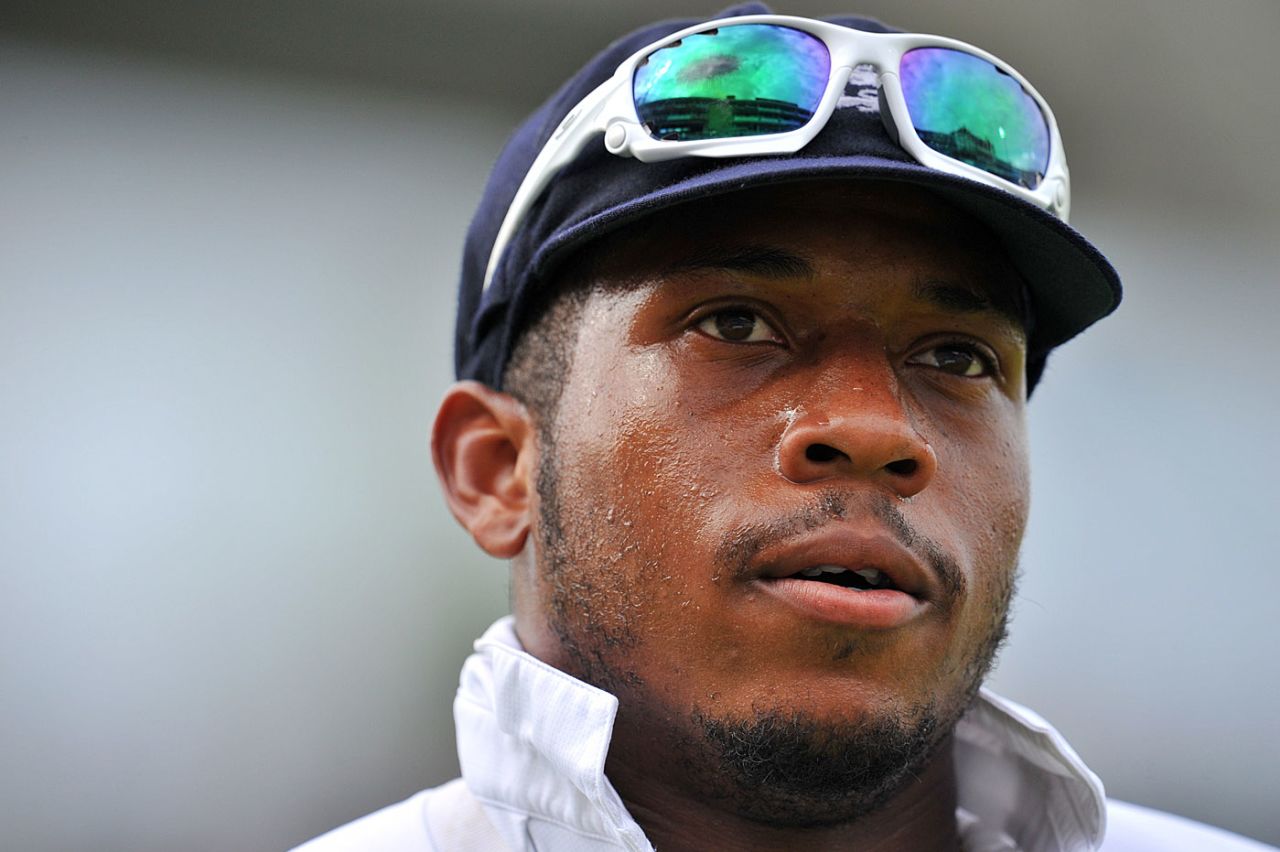 Chris Jordan looks on, England v India, 5th Investec Test, The Oval, 1st day, August 15, 2014