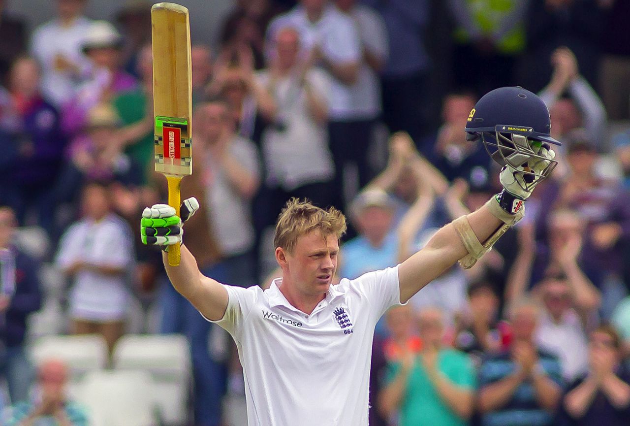 Sam Robson celebrates his maiden Test century, England v Sri Lanka, 2nd Investec Test, Headingley, 2nd day, June 21, 2014