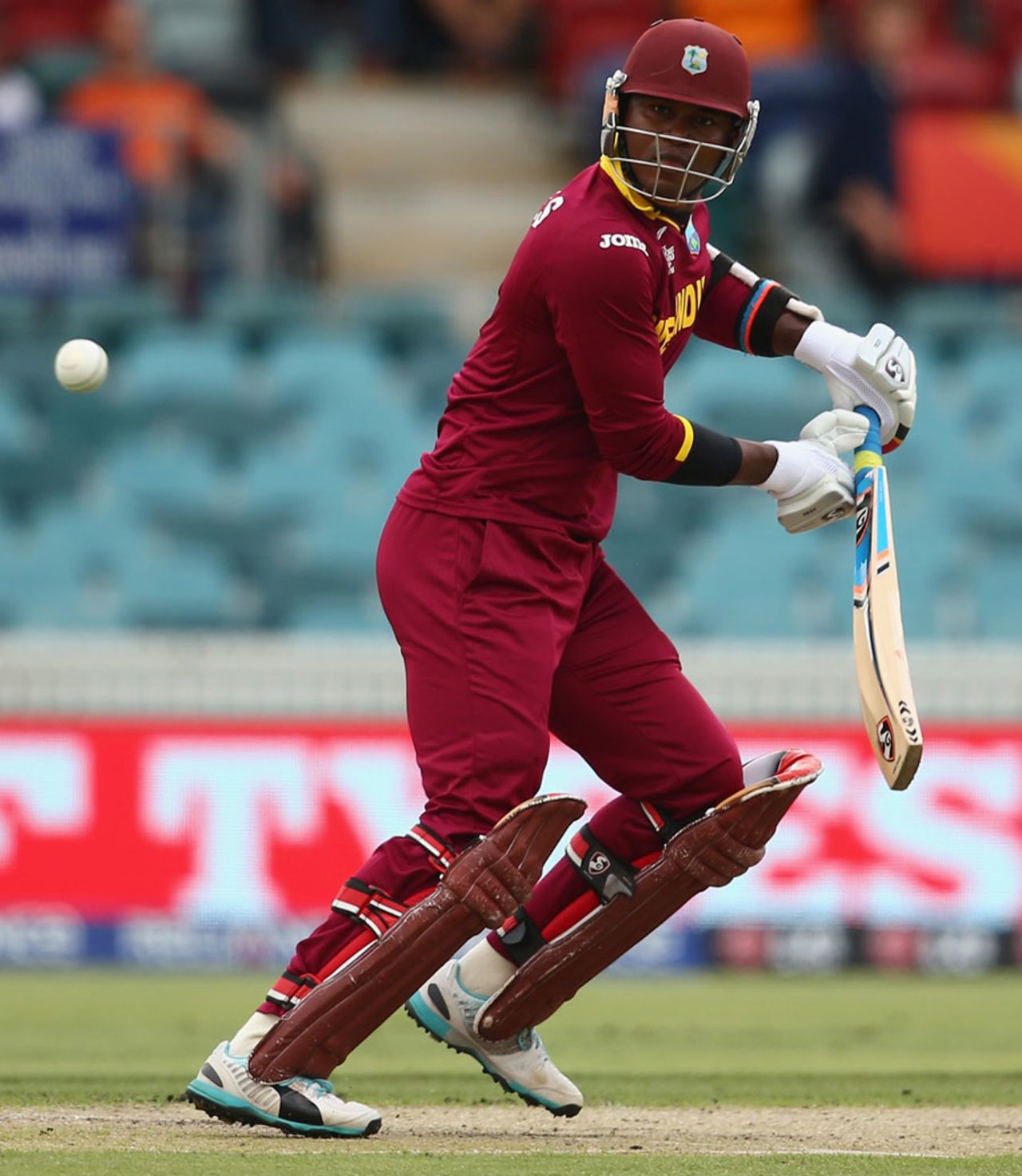 Marlon Samuels shared a double-century stand with Chris Gayle, West Indies v Zimbabwe, World Cup 2015, Group B, Canberra, February 24, 2015