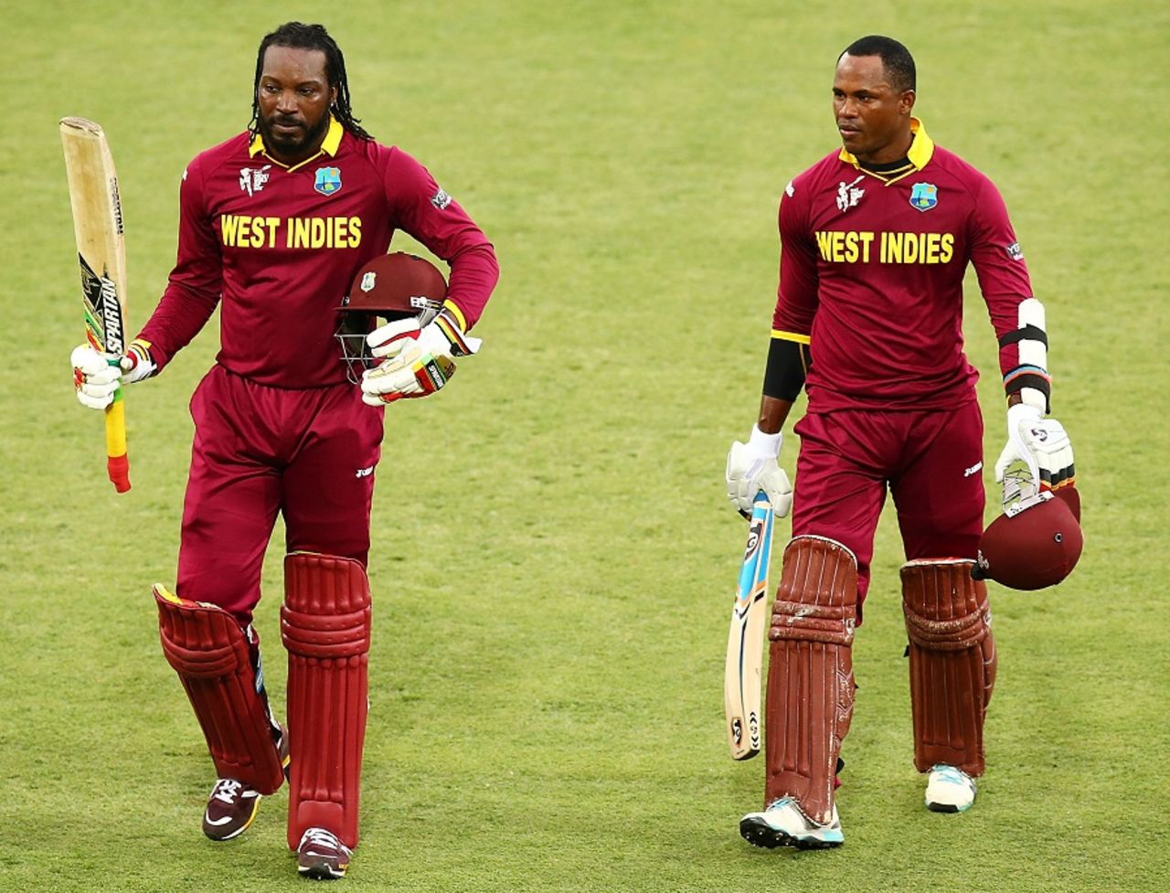 Chris Gayle and Marlon Samuels struck 21 fours and 19 sixes between them, West Indies v Zimbabwe, World Cup 2015, Group B, Canberra, February 24, 2015