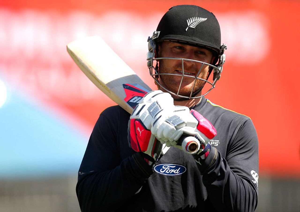 Brendon McCullum was back in the nets preparing to face Australia, Auckland, February 25, 2015