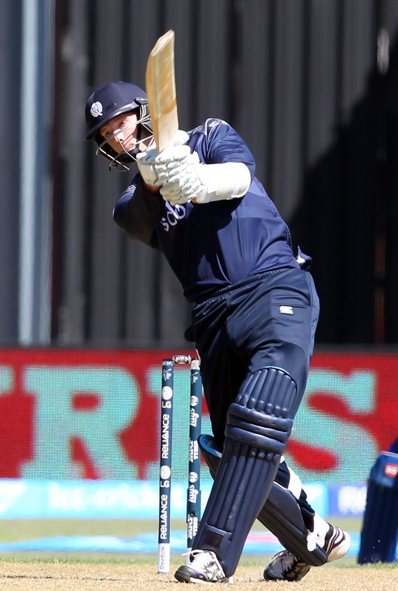 Alasdair Evans contributed 28 in a ninth-wicket stand of 62 with Majid Haq, Afghanistan v Scotland, World Cup 2015, Group A, Dunedin, February 26, 2015